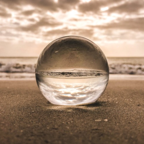 glass on sand