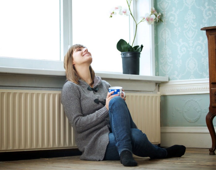 woman comfortable at home